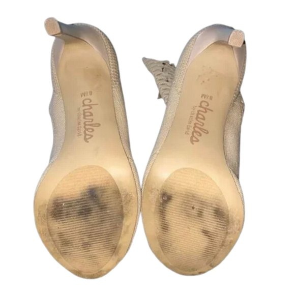 Charles David Stretch Beige Peep Toe Ankle Boots - Size 8.5 - Picture 7 of 8